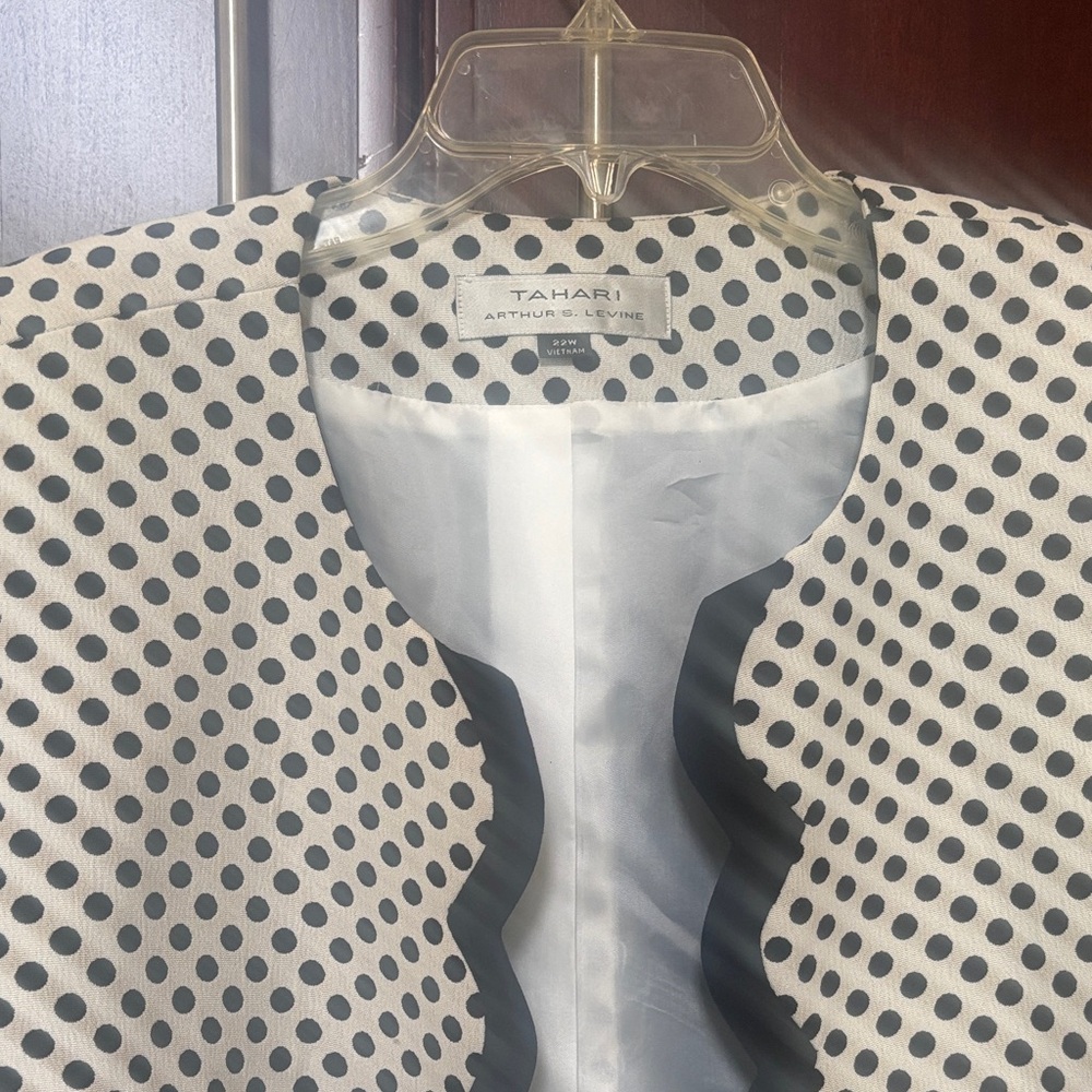 Tahari Black and White Polka Dot Jacket